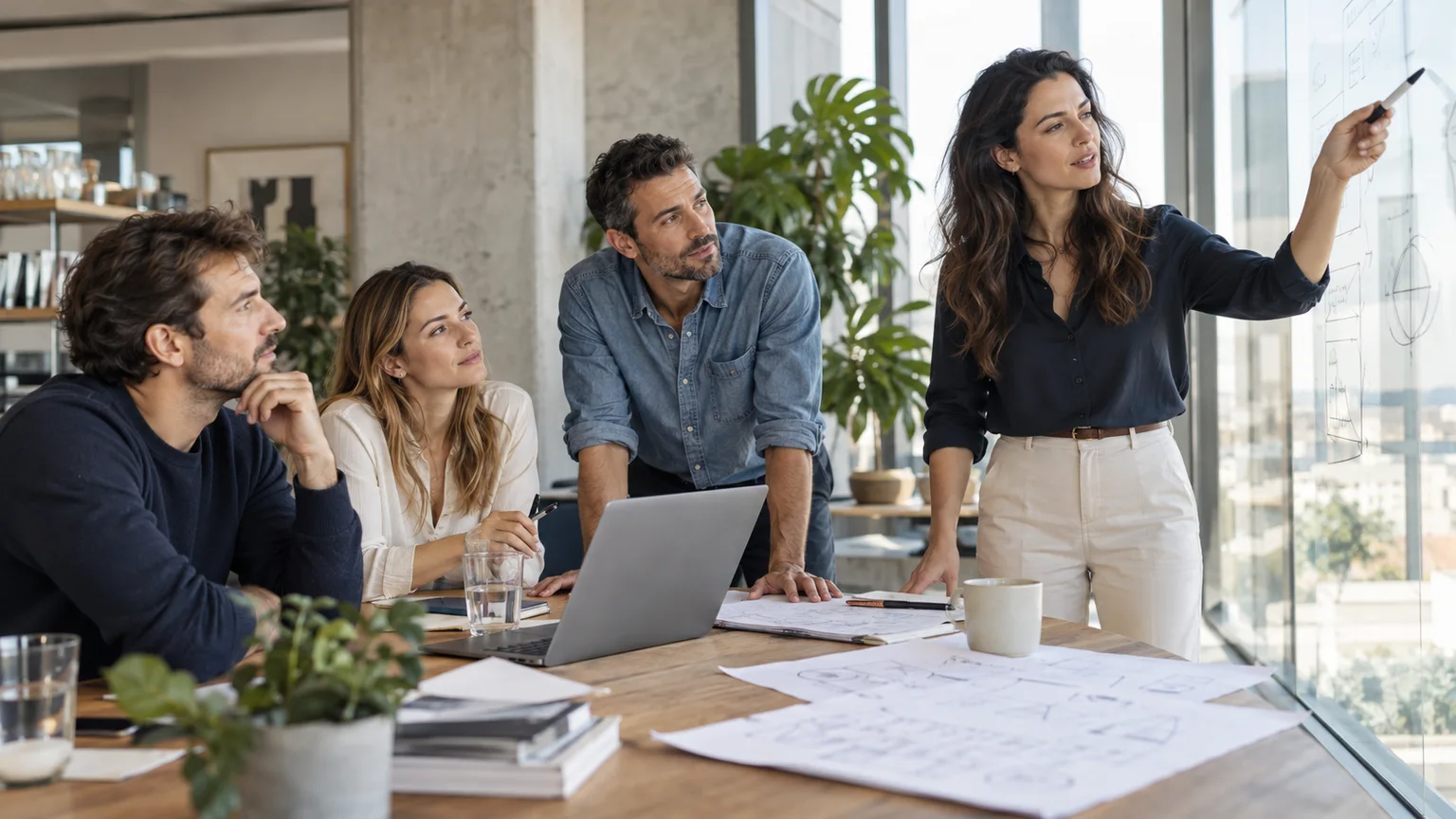 A collaborative workshop mapping a business process